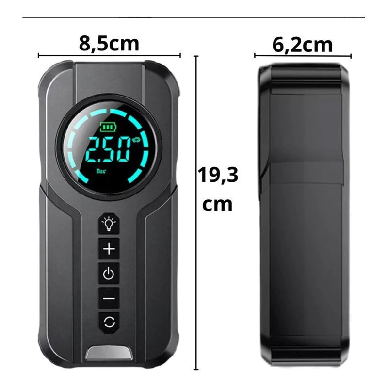 Bomba de Ar Portátil 4 em 1 com Carregador de Bateria